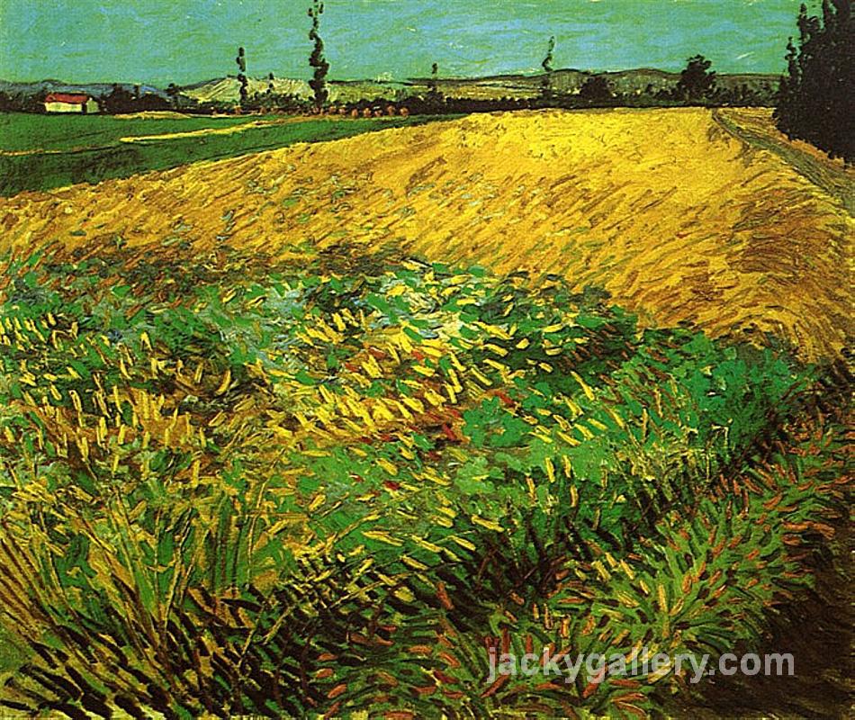 Wheat Field with the Alpilles Foothills in the Background, Van Gogh painting